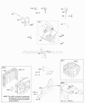Blower HousingShrouds Exhaust System Diagram and Parts List for 20E337-0110-E1  Briggs and Stratton Engine